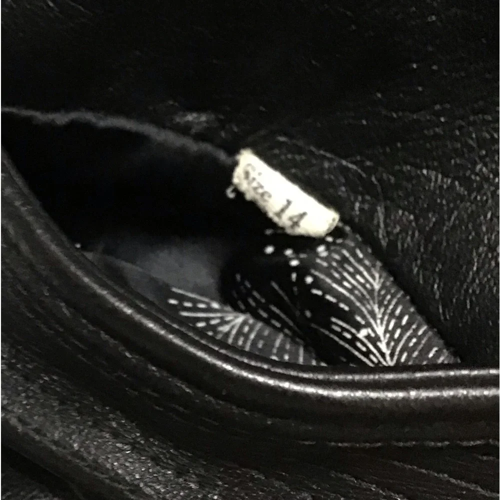 VINTAGE Black Leather Maxi Coat - Picture 9 of 12